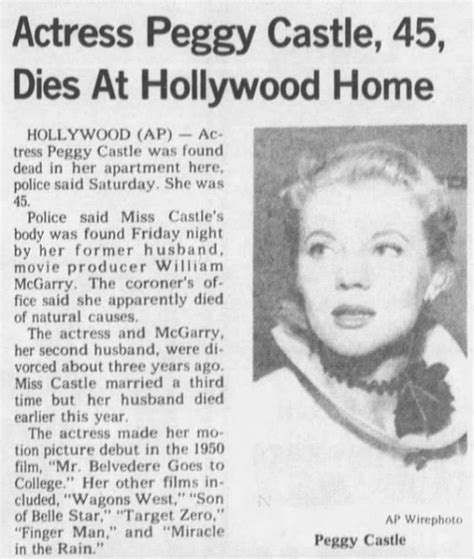 actress peggie castle|peggy castle found dead.